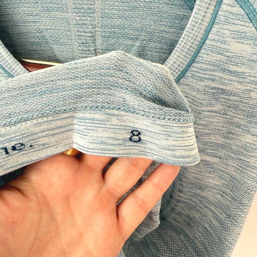 Lululemon Women's Swiftly Tech Short Sleeve Scoop Heathered Tofino Teal Sz 8 - Picture 9 of 10